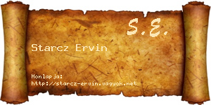 Starcz Ervin névjegykártya